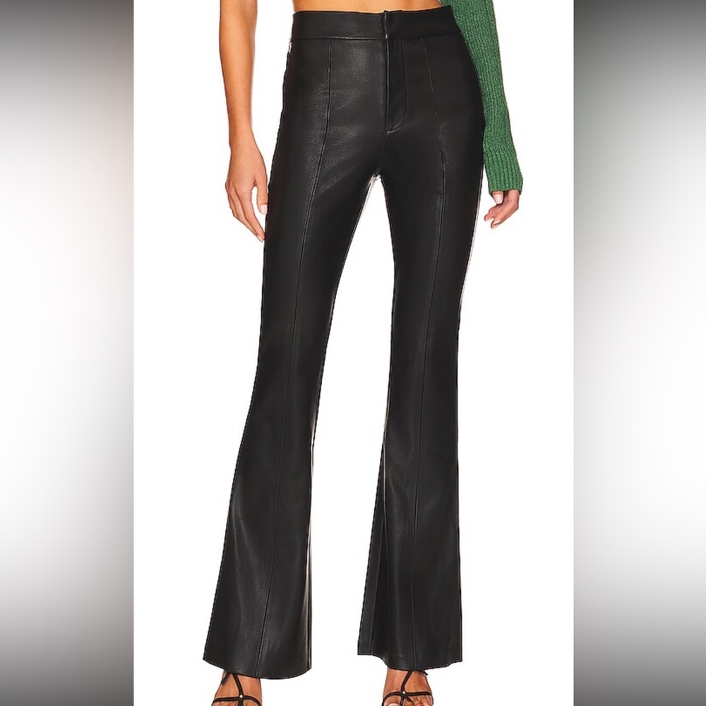 Blank NYC Black Leather Flare Pants